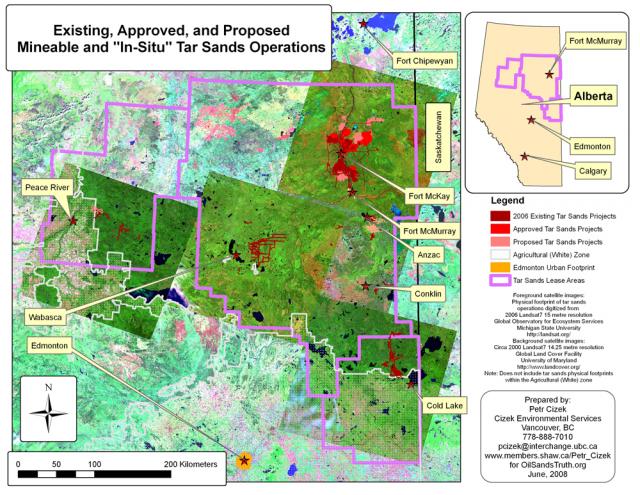 Existing, Approved and Proposed Mineable and "In-Situ" Tar Sands Operations